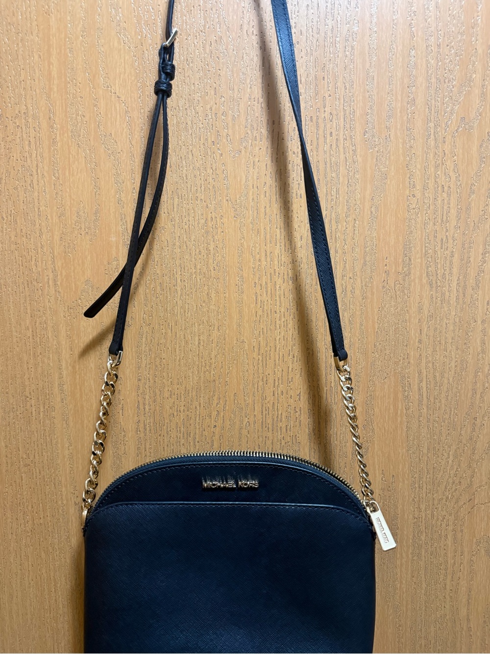 Michael Kors black Crossbody with Gold Chain Trim
